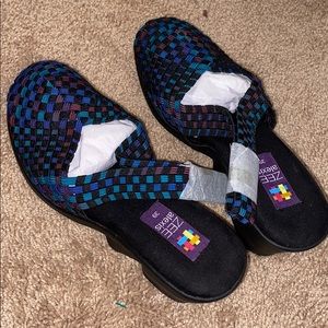 Zee Alexis pearl slingback wedge heel